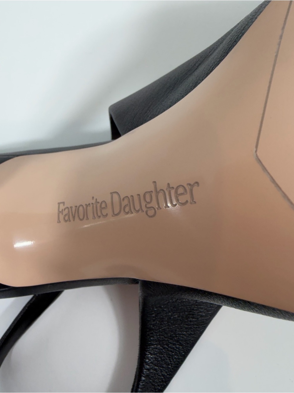 Favorite Daughter Black Leather Remy Pointed Toe Slingback Heels Pump 8 - Picture 12 of 12